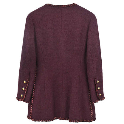 Chanel 1993 Collarless Jacket Brown #36