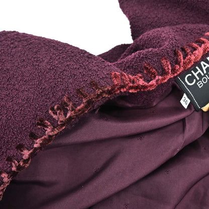 Chanel 1993 Collarless Jacket Brown #36