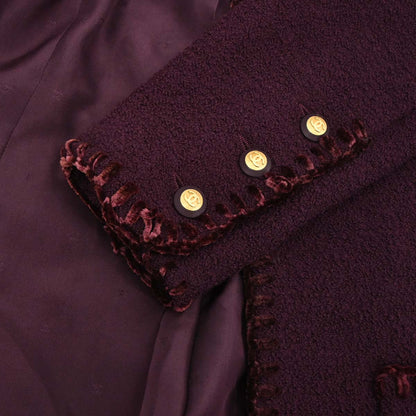 Chanel 1993 Collarless Jacket Brown #36