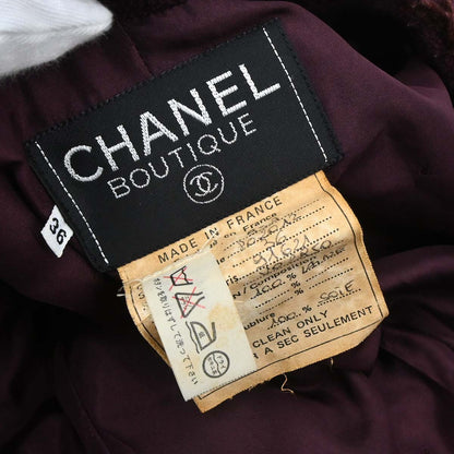 Chanel 1993 Collarless Jacket Brown #36