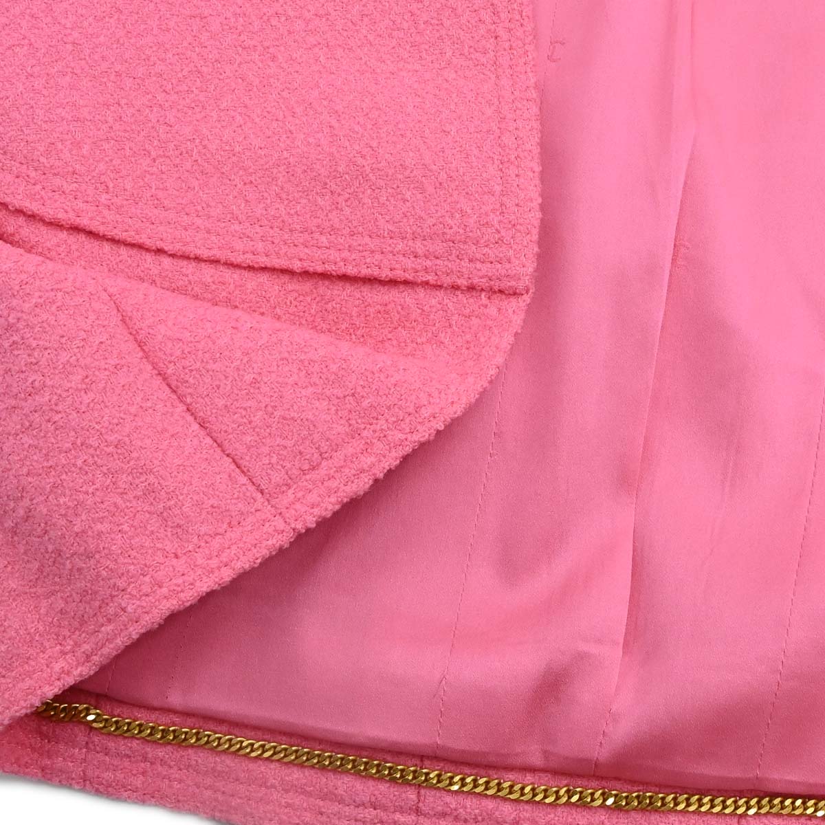 Chanel 1997 Tweed Setup Suit Jacket Skirt Pink #38