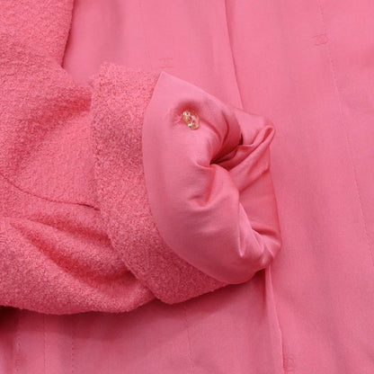 Chanel 1997 Tweed Setup Suit Jacket Skirt Pink #38