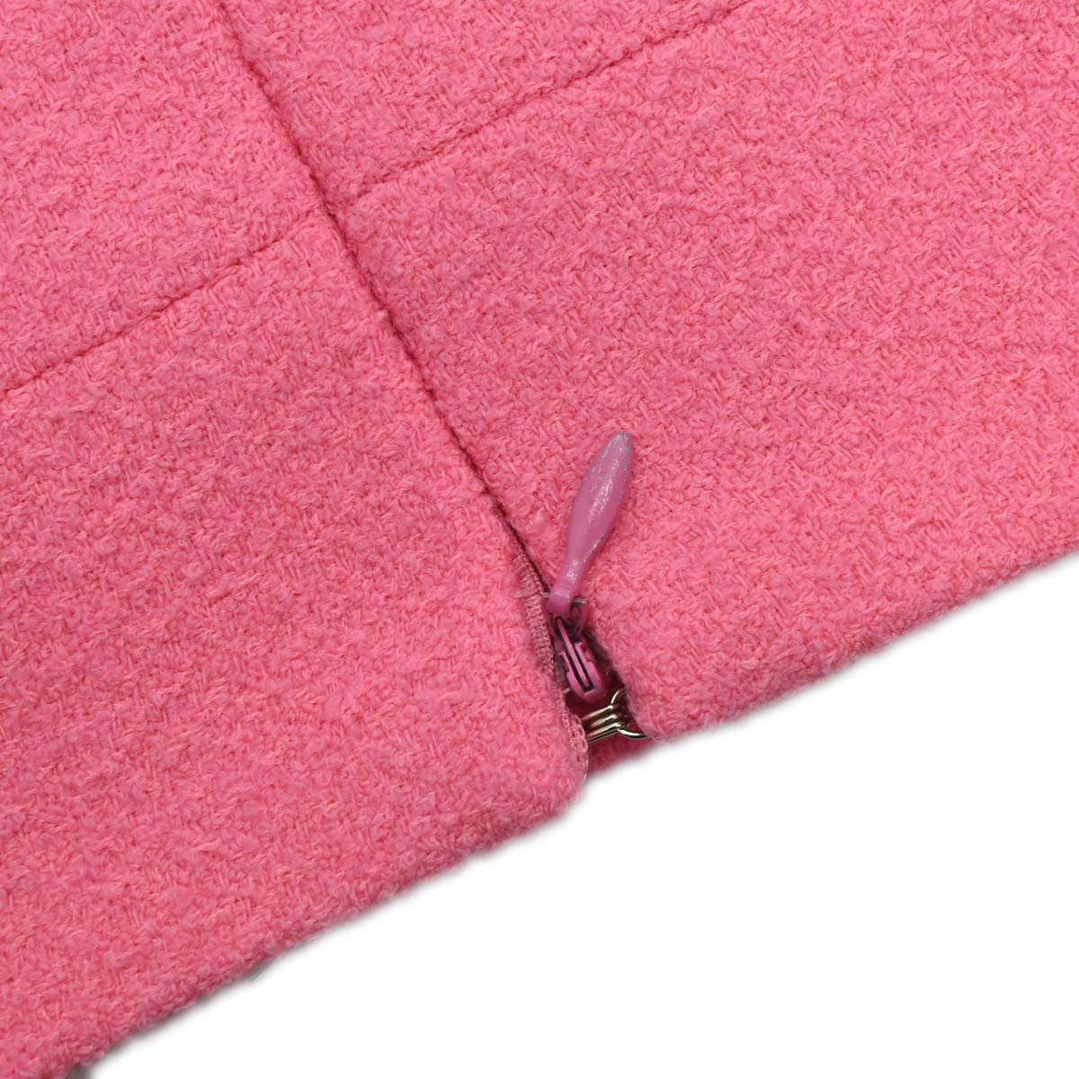 Chanel 1997 Tweed Setup Suit Jacket Skirt Pink #38