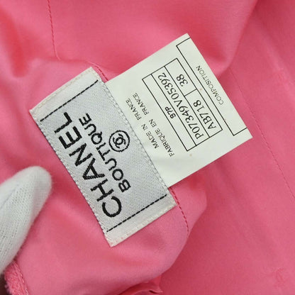 Chanel 1997 Tweed Setup Suit Jacket Skirt Pink #38