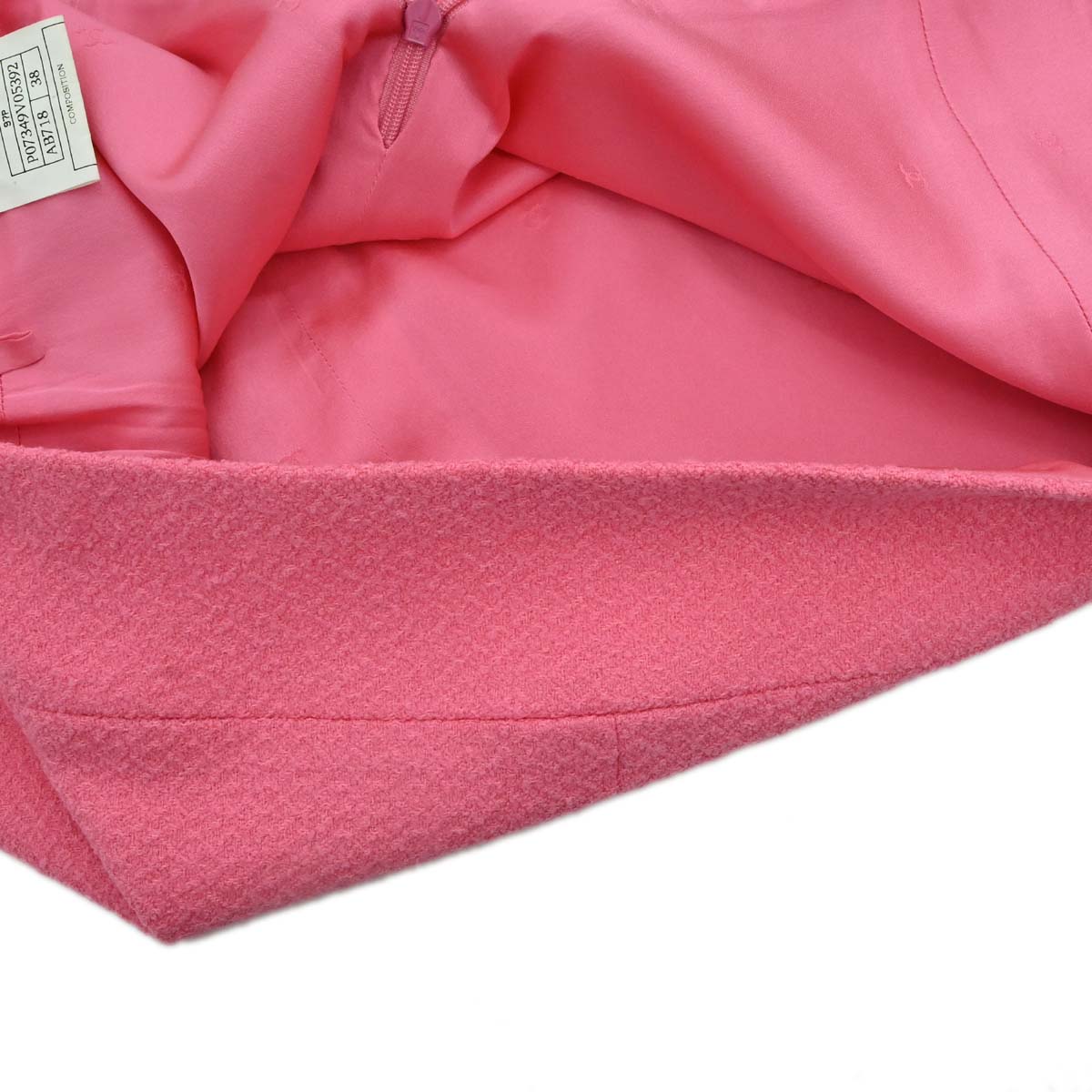 Chanel 1997 Tweed Setup Suit Jacket Skirt Pink #38