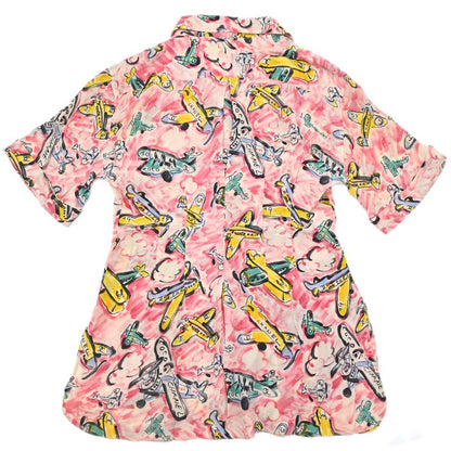 Chanel Short Sleeve Airplane Print Shirt Blouse Pink #40