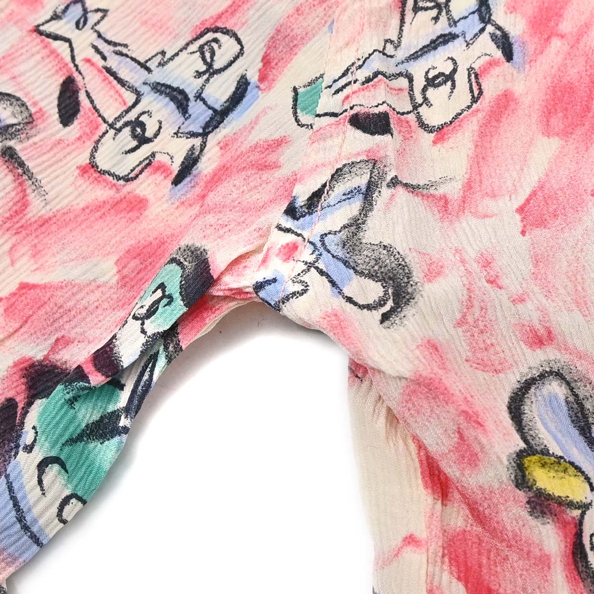 Chanel Short Sleeve Airplane Print Shirt Blouse Pink #40