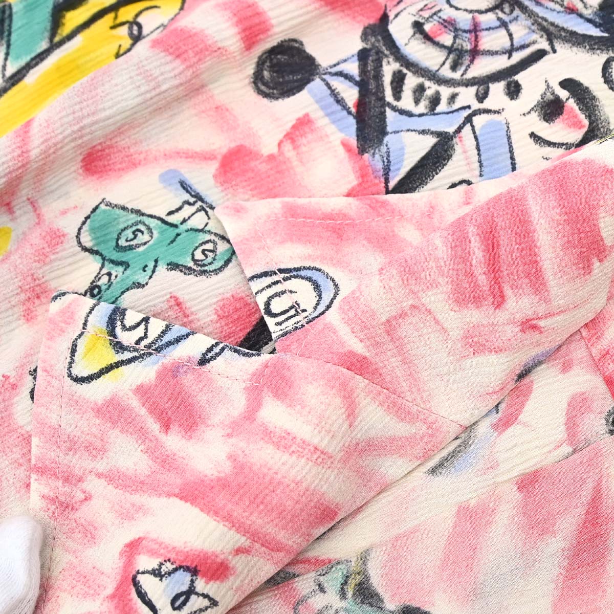 Chanel Short Sleeve Airplane Print Shirt Blouse Pink #40