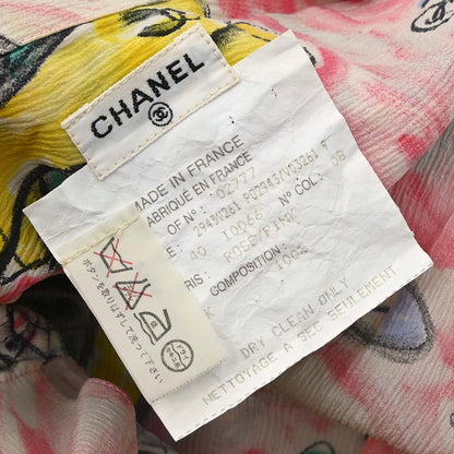 Chanel Short Sleeve Airplane Print Shirt Blouse Pink #40