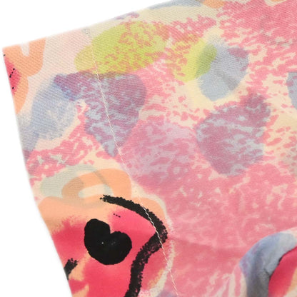 Chanel Short Sleeve Cropped Floral Print Shirt Blouse Pink