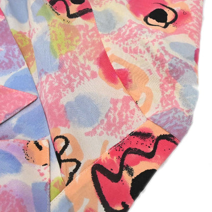 Chanel Short Sleeve Cropped Floral Print Shirt Blouse Pink