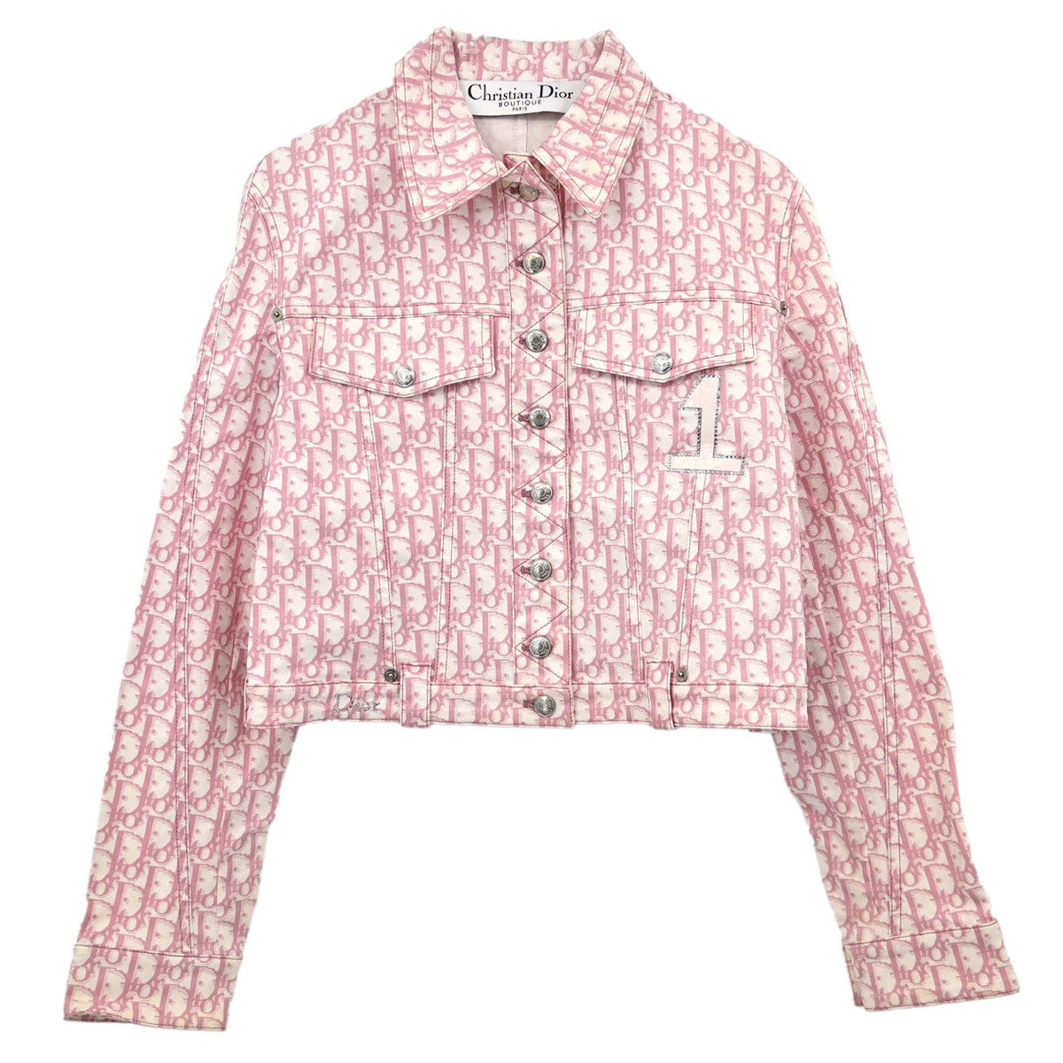 Christian Dior 2004 Trotter Denim Jacket Pink #38