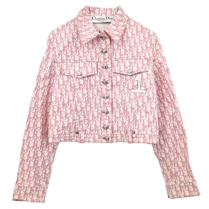 Christian Dior 2004 Trotter Denim Jacket Pink #38