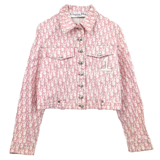Christian Dior 2004 Trotter Denim Jacket Pink #38