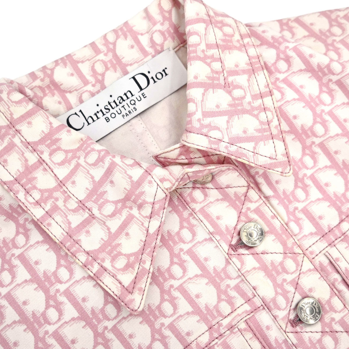 Christian Dior 2004 Trotter Denim Jacket Pink #38