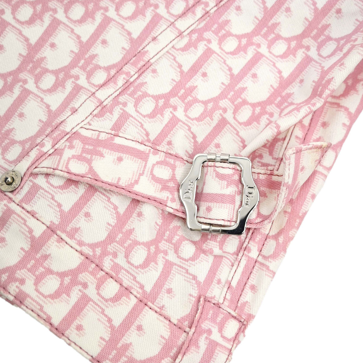 Christian Dior 2004 Trotter Denim Jacket Pink #38