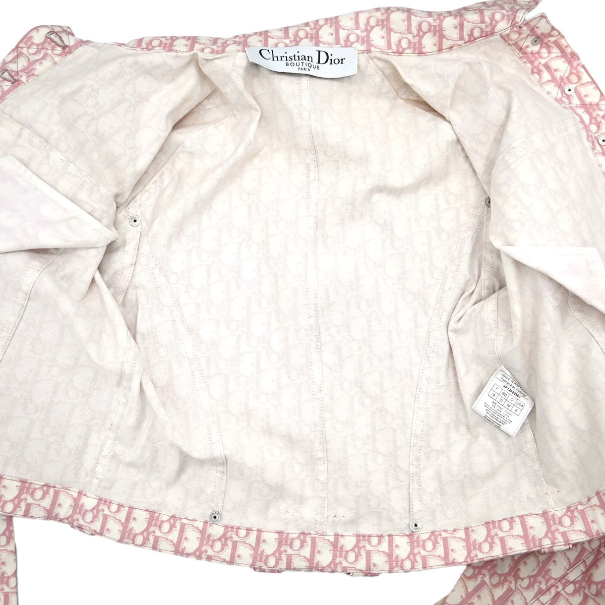 Christian Dior 2004 Trotter Denim Jacket Pink #38