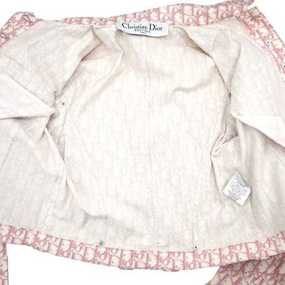 Christian Dior 2004 Trotter Denim Jacket Pink #38