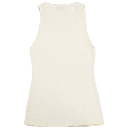 Chanel Sleeveless Tank Top Glitter White