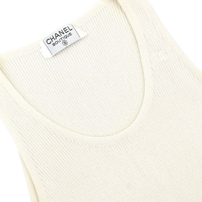 Chanel Sleeveless Tank Top Glitter White