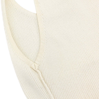 Chanel Sleeveless Tank Top Glitter White