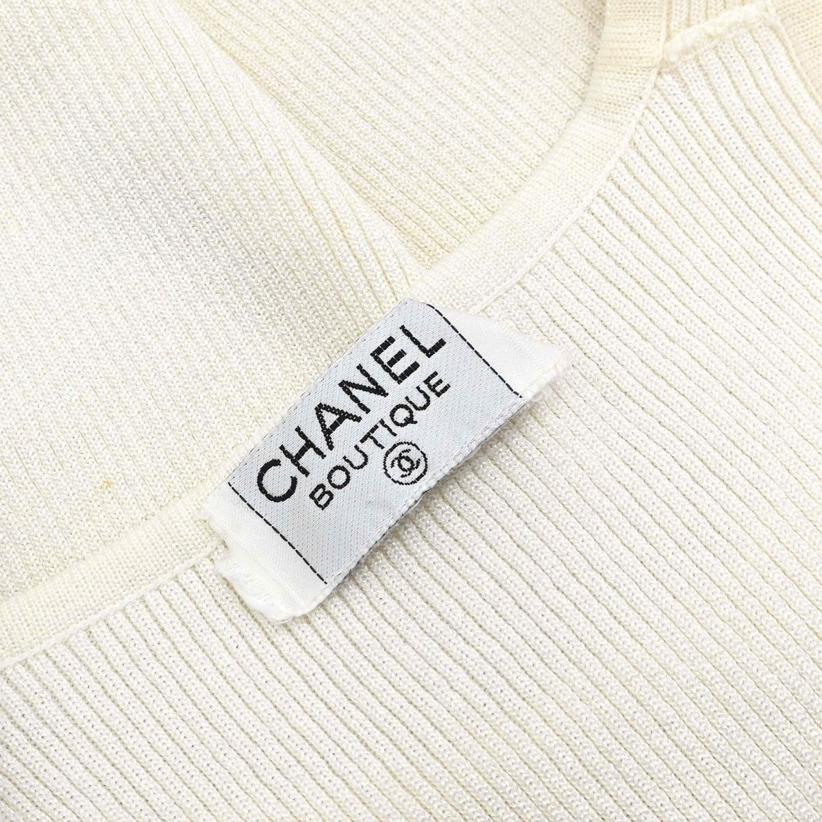 Chanel Sleeveless Tank Top Glitter White