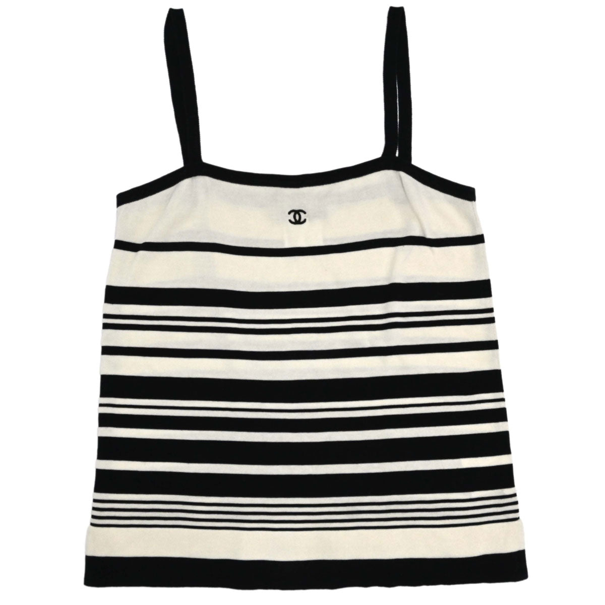 Chanel 1998 Striped Camisole Top Black Ivory #38