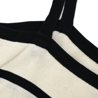 Chanel 1998 Striped Camisole Top Black Ivory #38