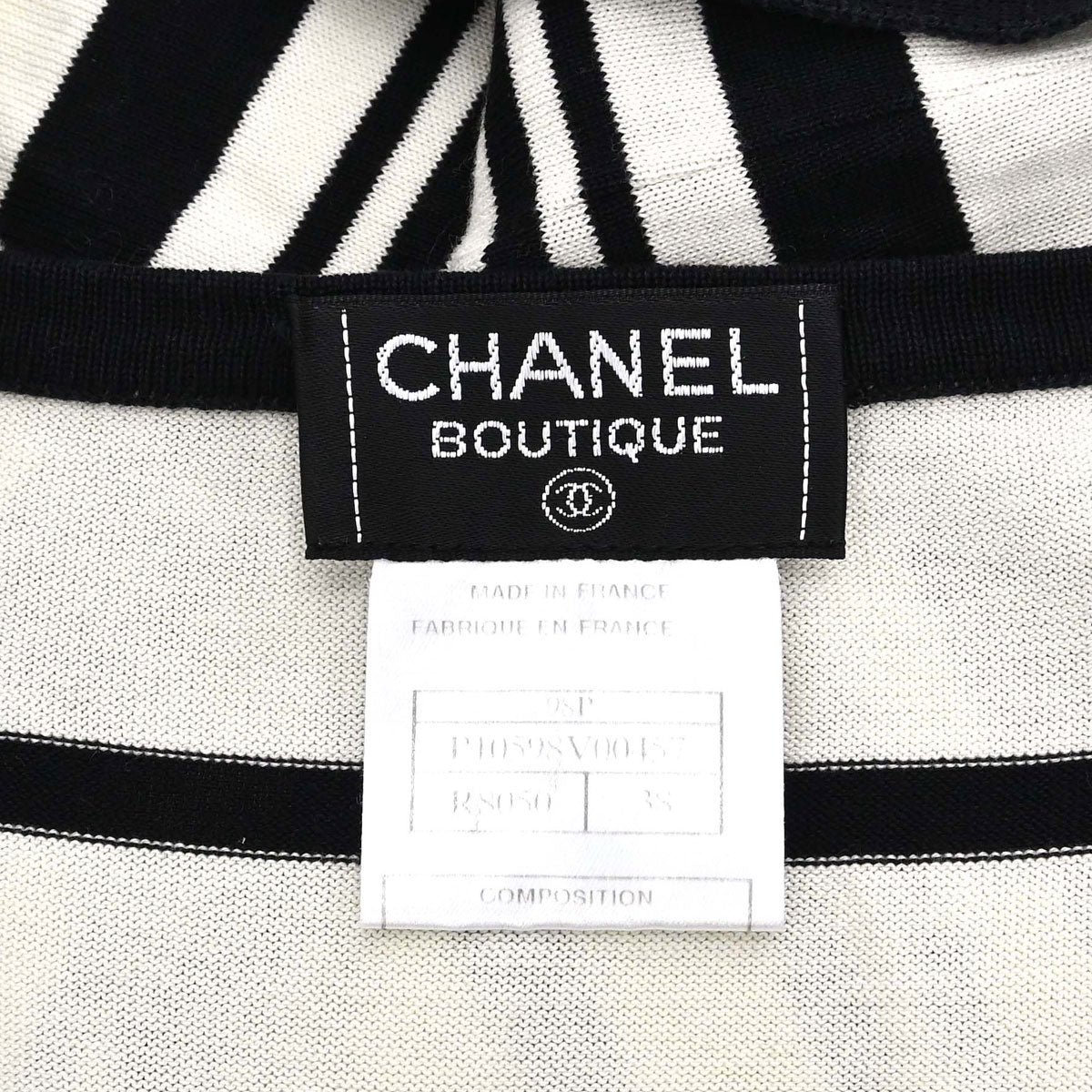 Chanel 1998 Striped Camisole Top Black Ivory #38