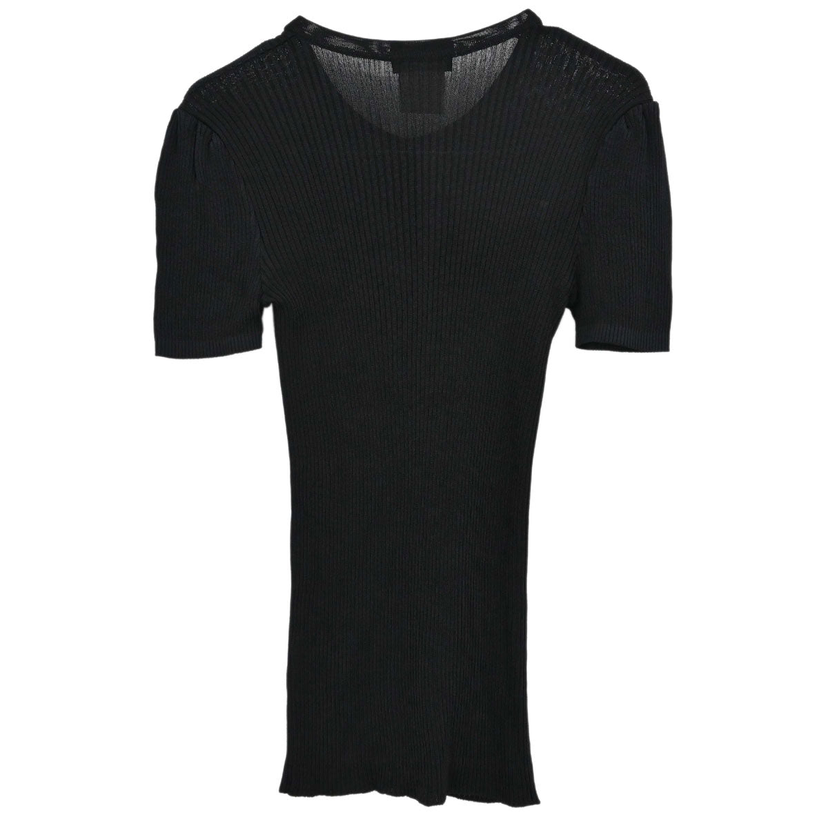 Chanel 1997 Short Sleeve Ribbed Cardigan Black #38