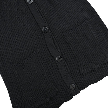 Chanel 1997 Short Sleeve Ribbed Cardigan Black #38