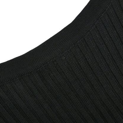 Chanel 1997 Short Sleeve Ribbed Cardigan Black #38