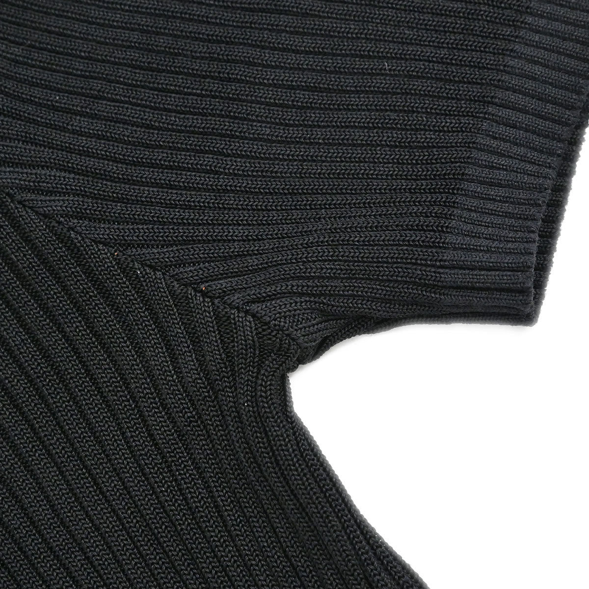 Chanel 1997 Short Sleeve Ribbed Cardigan Black #38