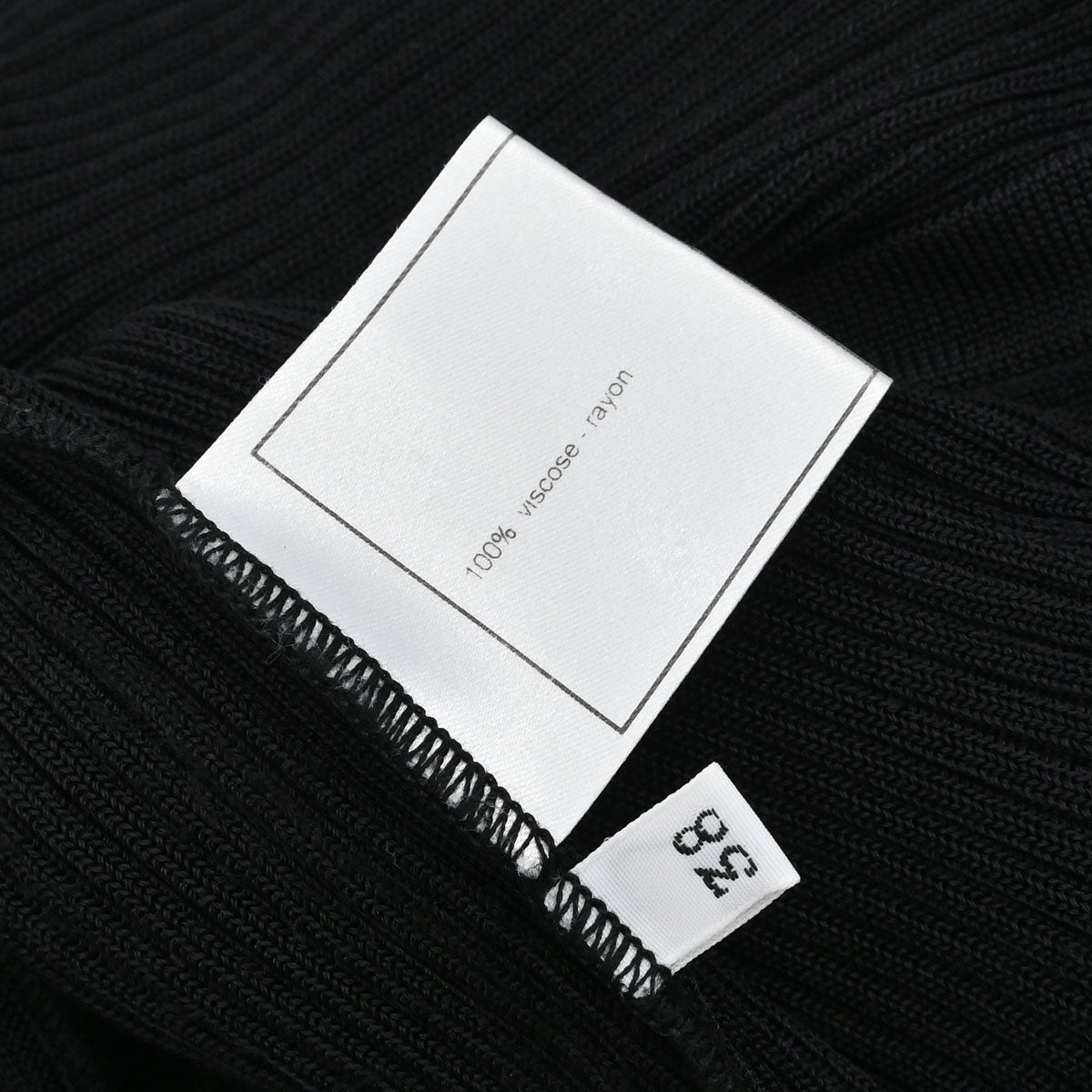 Chanel 1997 Short Sleeve Ribbed Cardigan Black #38
