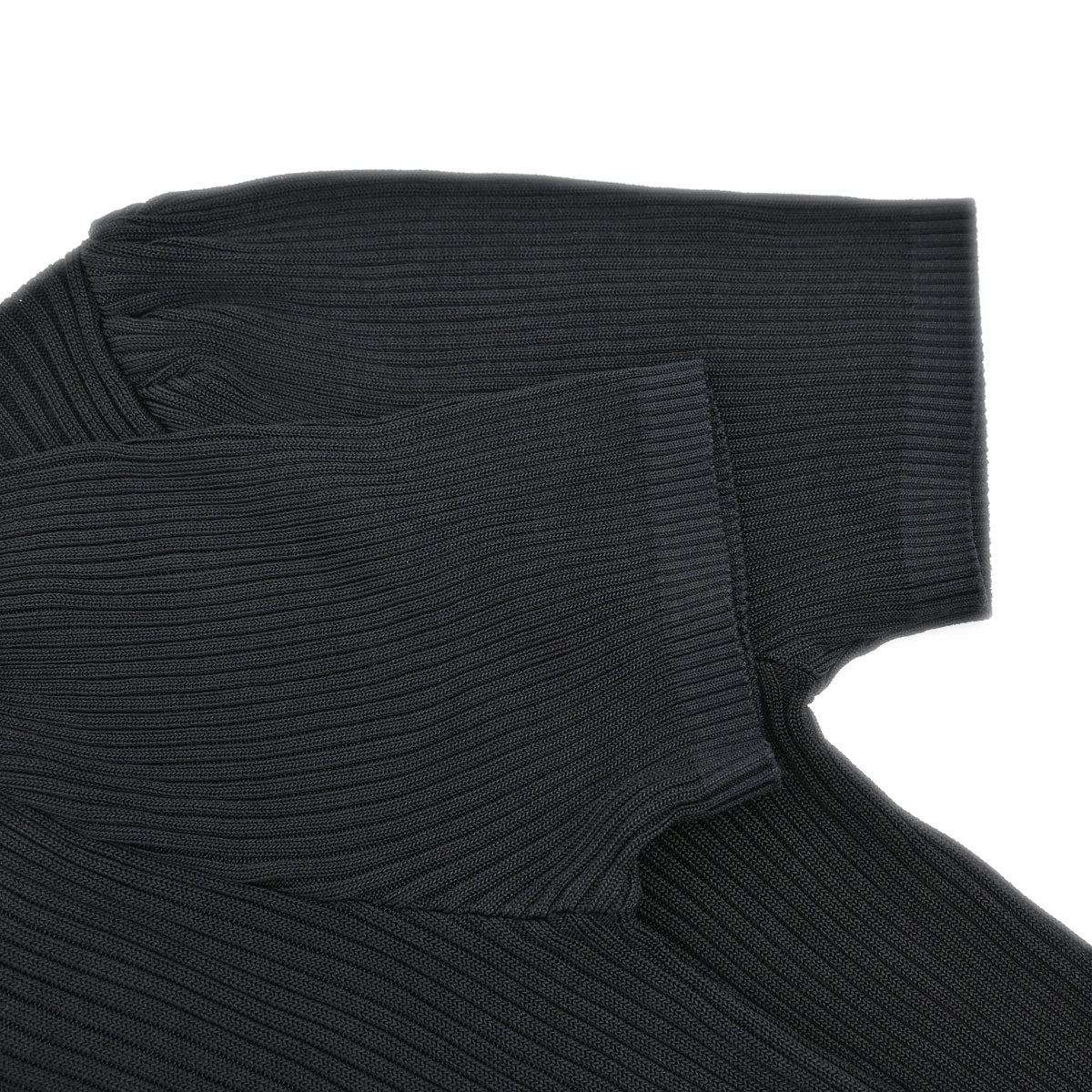 Chanel 1997 Short Sleeve Ribbed Cardigan Black #38