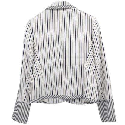 Christian Dior 2006 Striped Jacket White Blue #38