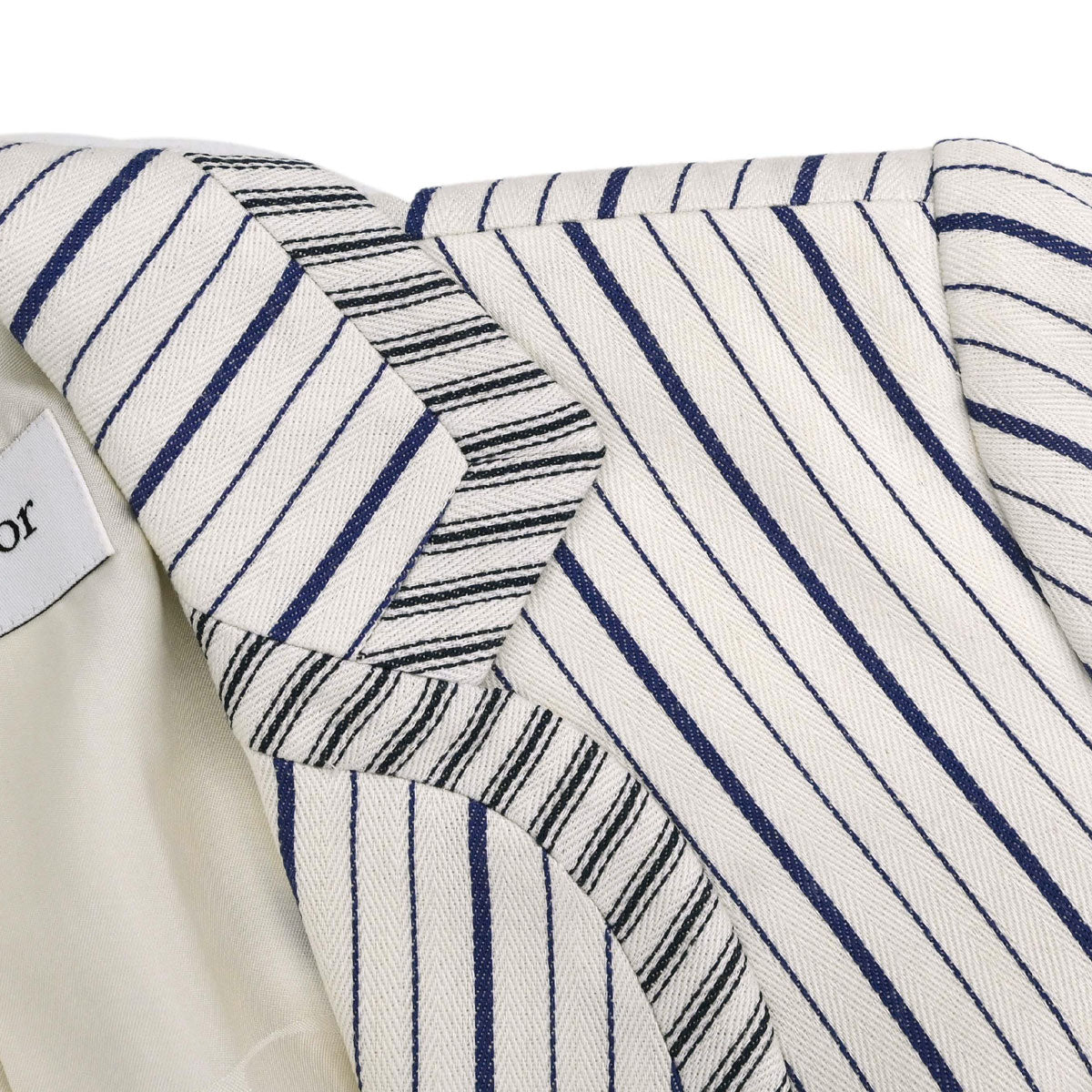 Christian Dior 2006 Striped Jacket White Blue #38