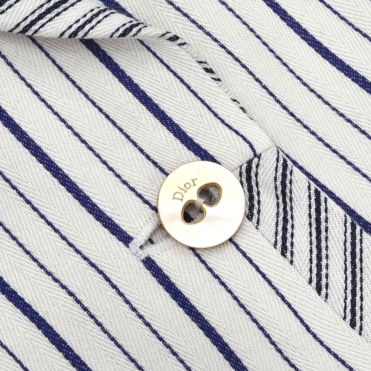 Christian Dior 2006 Striped Jacket White Blue #38