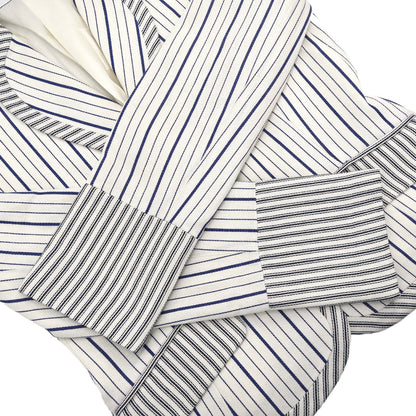 Christian Dior 2006 Striped Jacket White Blue #38