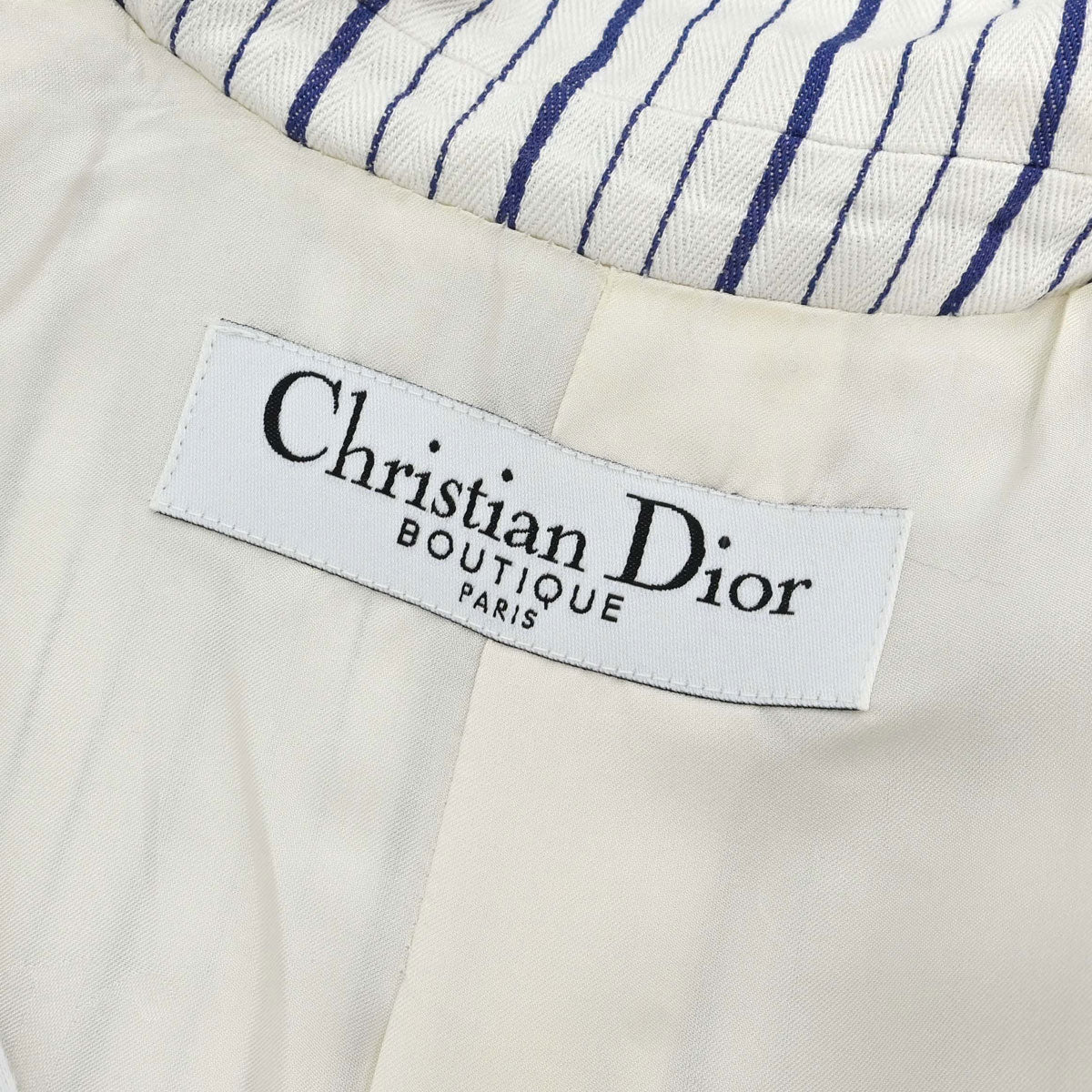 Christian Dior 2006 Striped Jacket White Blue #38
