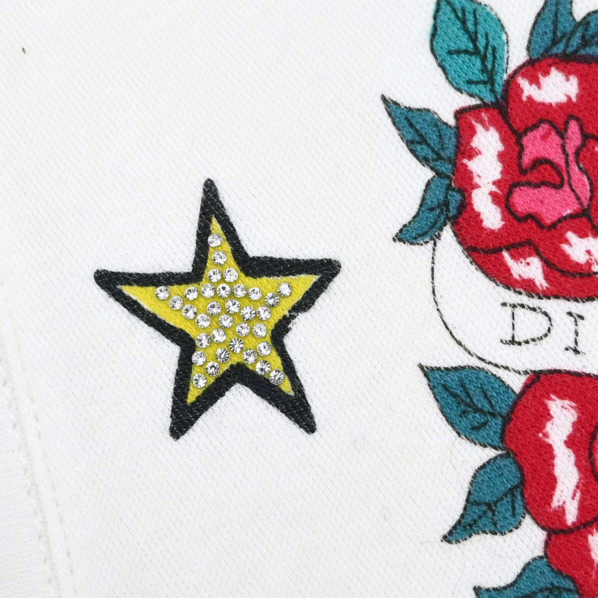 Christian Dior 2004 Print T-shirt White Rhinestone #38
