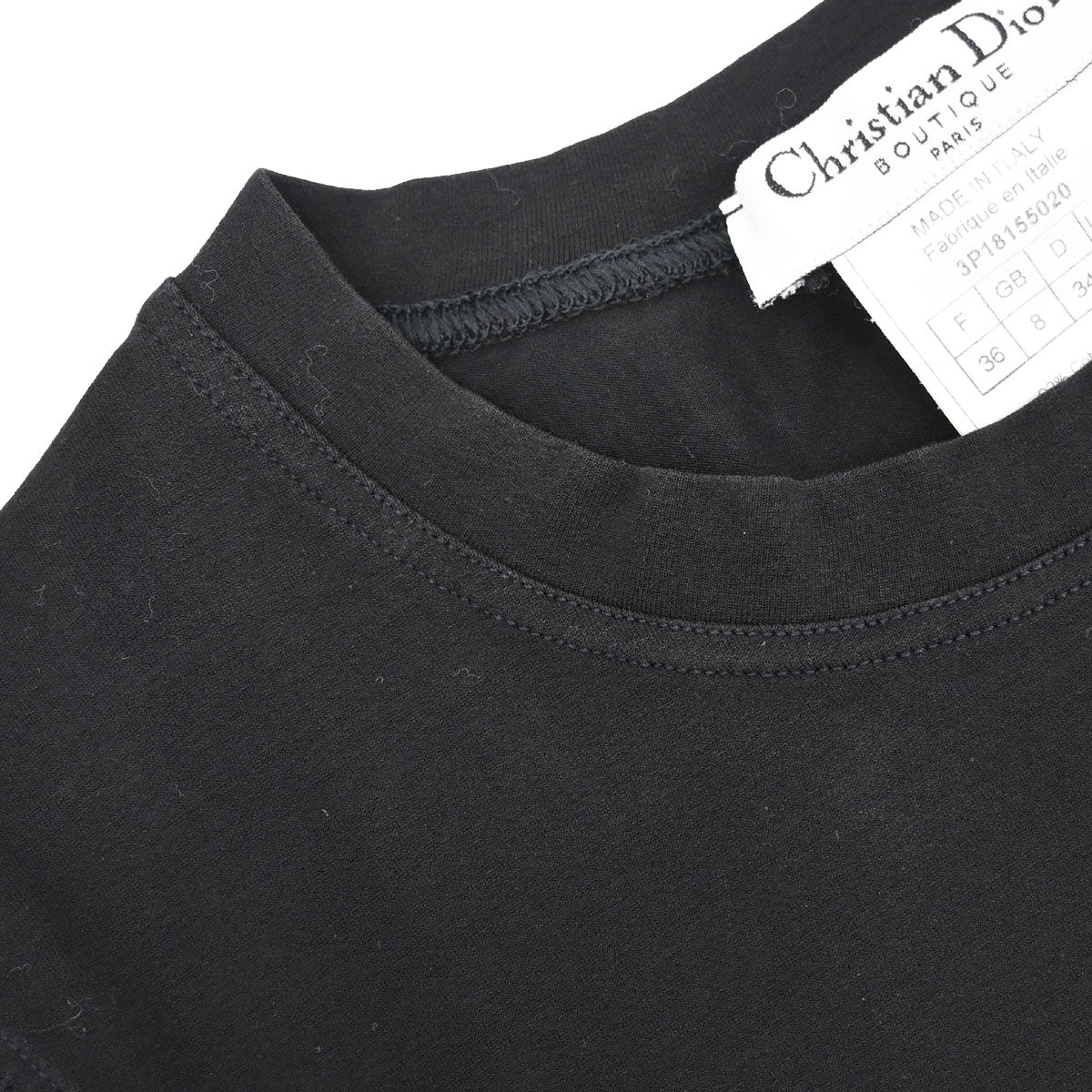 Christian Dior 2003 T-shirt Top Logo Print Black #36