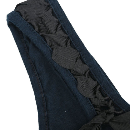 Christian Dior 2002 Sleeveless Tank Top Bow Navy #36
