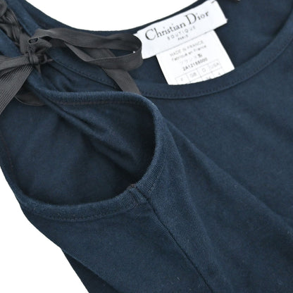 Christian Dior 2002 Sleeveless Tank Top Bow Navy #36