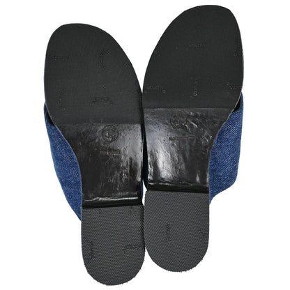 Chanel * Indigo Denim Mules Shoes #37