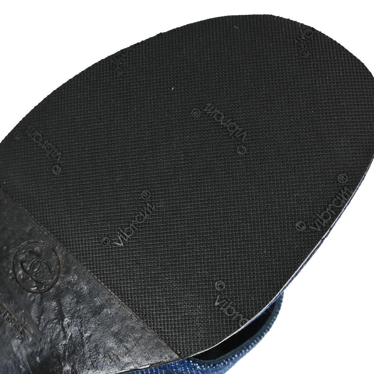 Chanel * Indigo Denim Mules Shoes #37