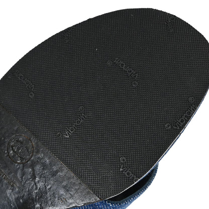Chanel * Indigo Denim Mules Shoes #37