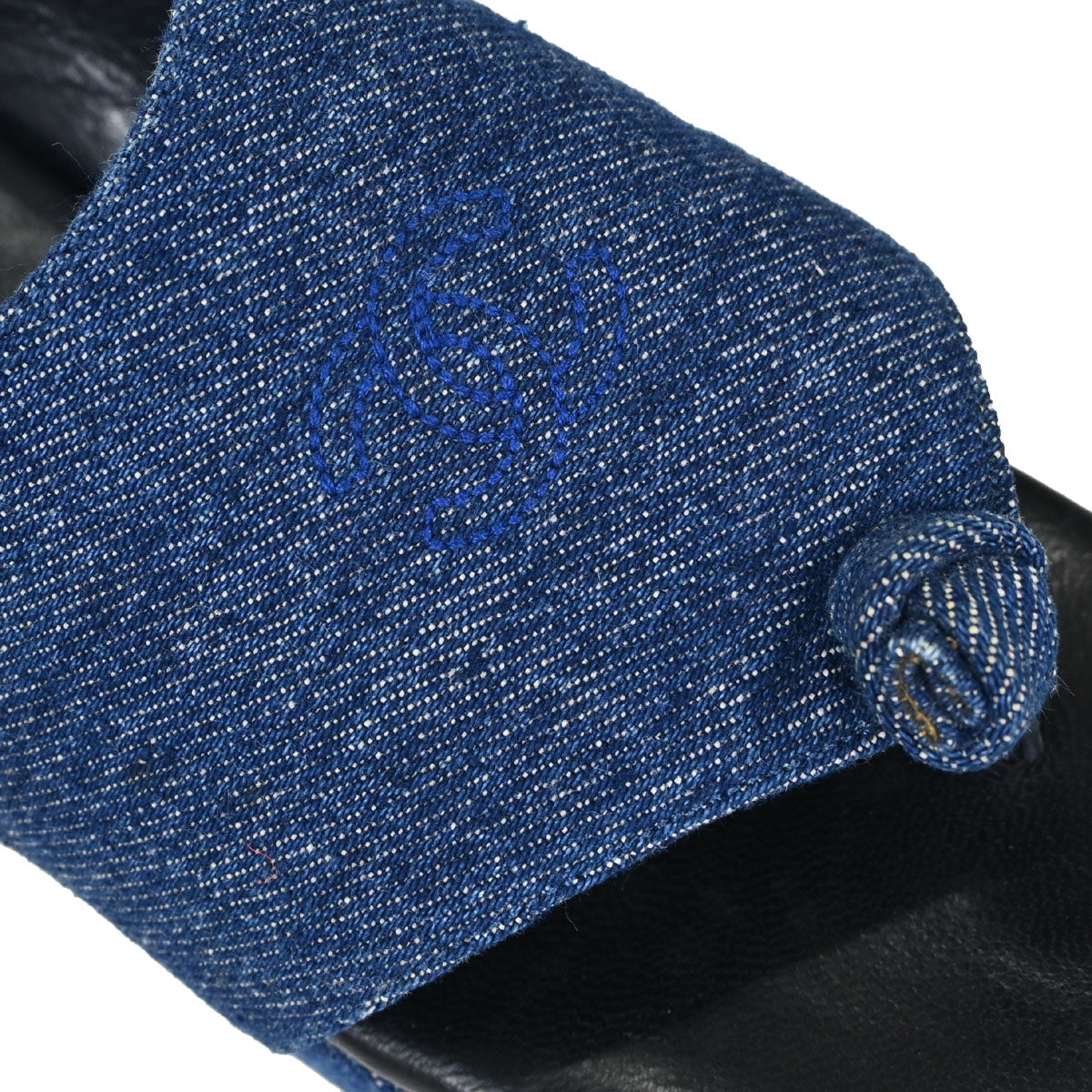 Chanel * Indigo Denim Mules Shoes #37