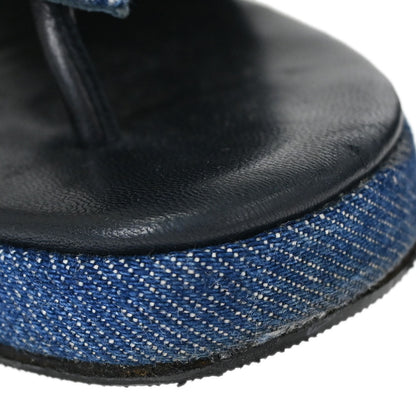 Chanel * Indigo Denim Mules Shoes #37