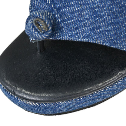 Chanel * Indigo Denim Mules Shoes #37